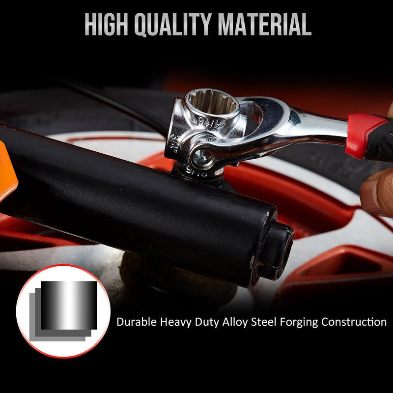Lichamp 48-in-1 Socket Wrench, Flexible Multi Functional Dog Bone with Rubber Handle, 360 Degree Rotating Head, Any Size Standard Span for Auto Repair and More - Image 4
